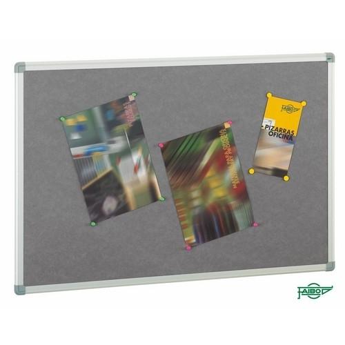 Faibo Tablero De Corcho Ligero Tapizado Gris 90X150 Cm.