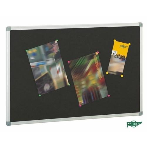 Faibo Tablero De Corcho Ligero Tapizado Negro 90X150 Cm.