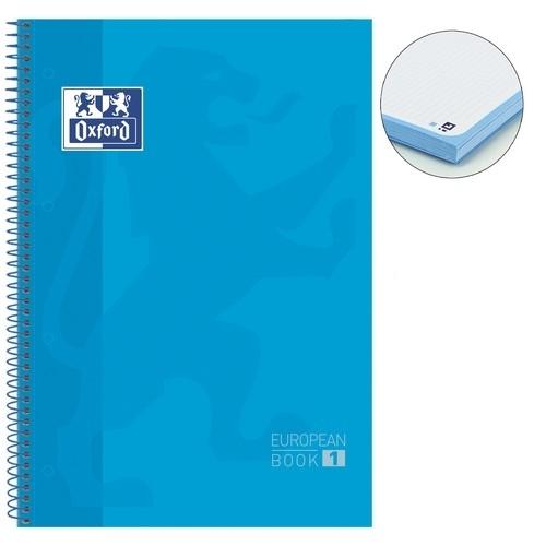 Oxford Libreta Espiral A4 Cuadrícula 5mm Tapa Extradura 80 Hojas 90g Turquesa