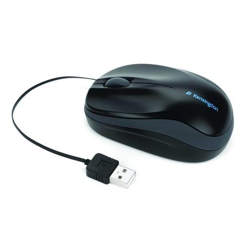 Kensington Pro Fit Ratón Óptico Retráctil Cable Negro