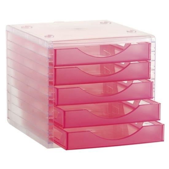 Archivo 2000 Archivotec Módulo 5 Cajones Traslúcidos Fucsia
