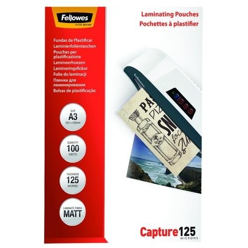 Fellowes Funda Plastificar A3 125 Micras Mate 100 Un.