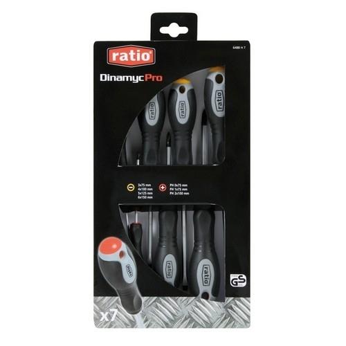 Ratio Juego Destornilladores Mango Bimaterial 7 Piezas