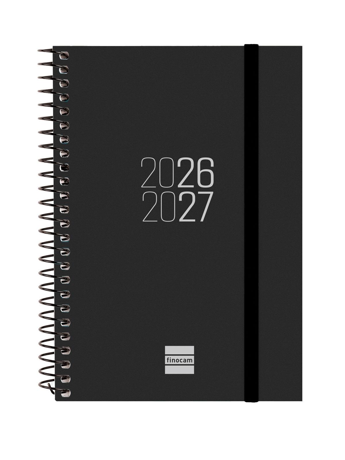Finocam Agenda Escolar Espiral E8 Semana Vista Horizontal 26-27 Negre Catalán