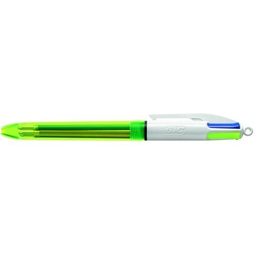 Bic 4 Colours Fluo Bolígrafo 4 Colores 3+1 Fluorescente Amarillo