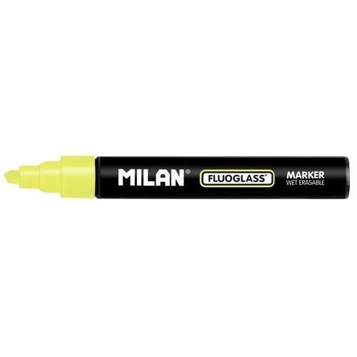 Milan Fluoglass Marcador Tiza Líquida Punta Biselada 2-4 mm Amarillo