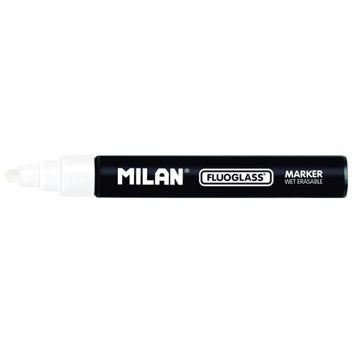 Marcador Tiza Líquida P.Biselada 2-4Mm Blanco Fluoglass Milan