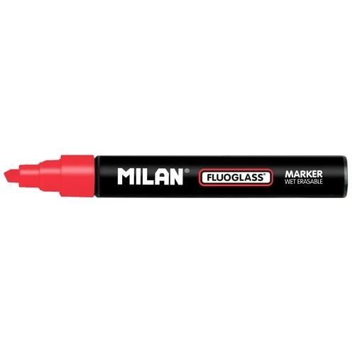 Marcador Tiza Líquida P.Biselada 2-4Mm Rojo Fluoglass Milan