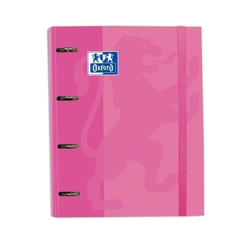 Oxford Europeanbinder Carpebloc 4 Anillas + Recambio 100 Hojas Rosa Chicle