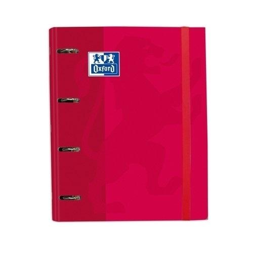 Oxford Europeanbinder Carpebloc 4 Anillas + Recambio 100 Hojas Rojo
