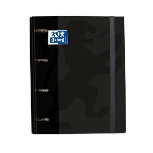 Oxford Europeanbinder Carpebloc 4 Anillas + Recambio 100 Hojas Negro