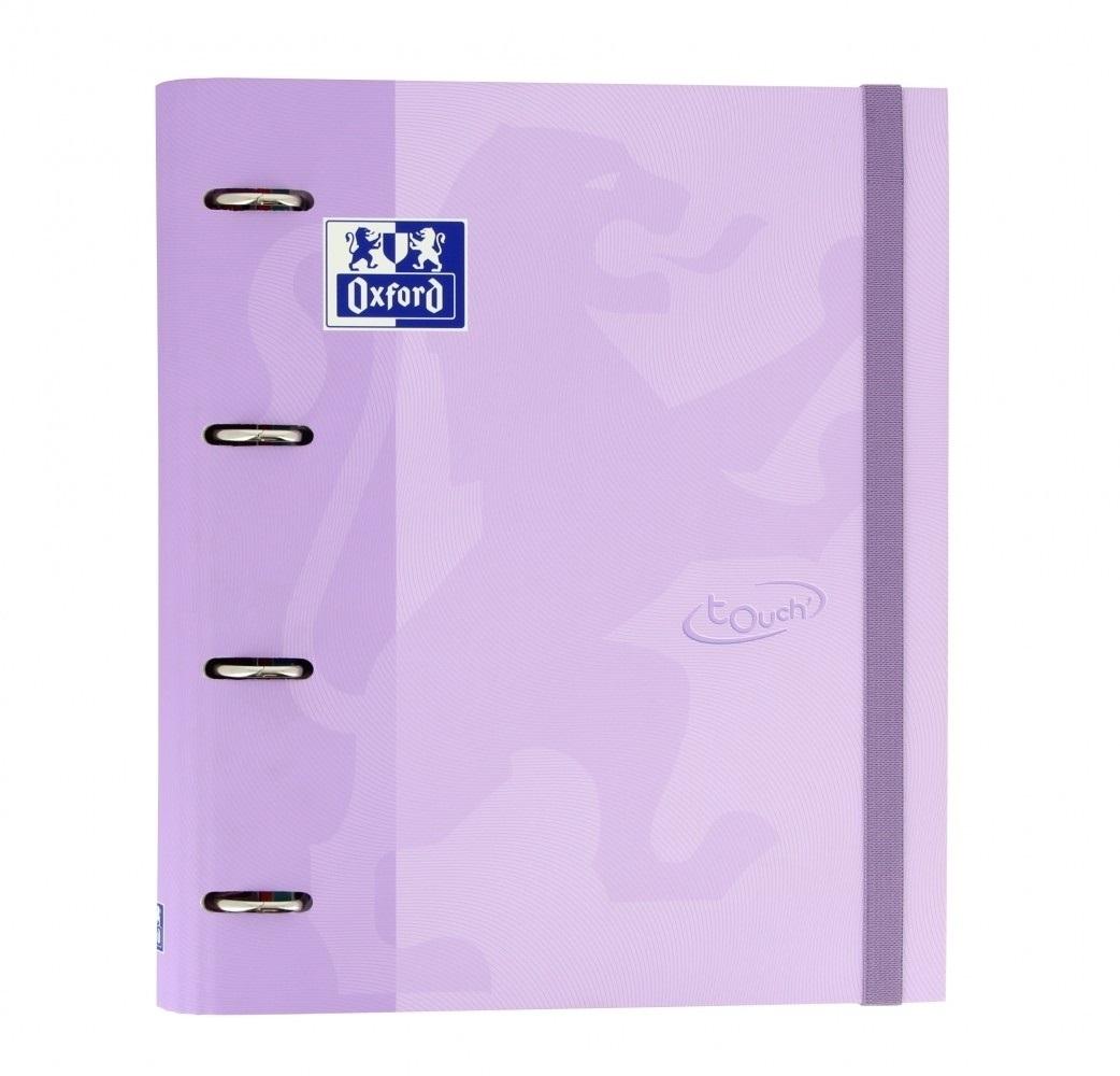 Oxford Touch Europeanbinder Carpebloc 4 Anillas + Recambio 100 Hojas Malva Pastel