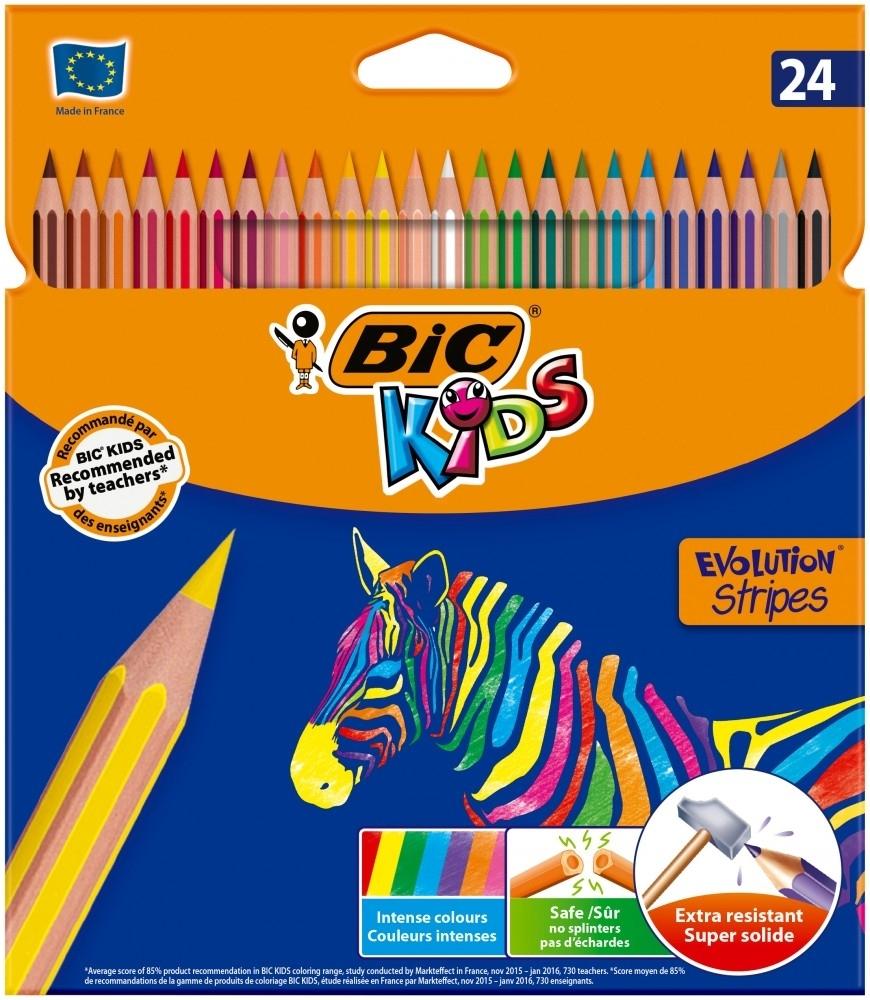Bic Evolution Stripes Lápices Colores Caja 24 Ud.