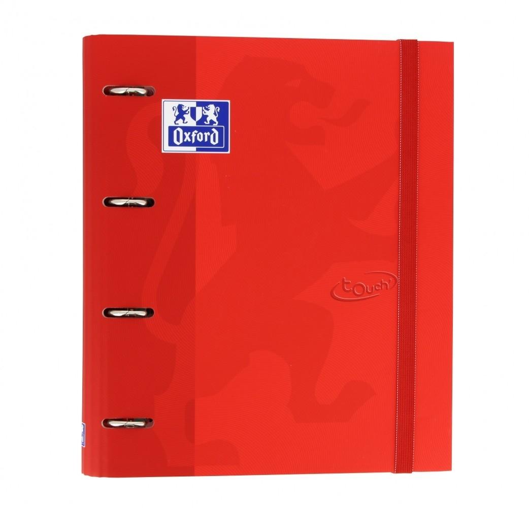 Oxford Touch Europeanbinder Carpebloc 4 Anillas + Recambio 100 Hojas Carmín