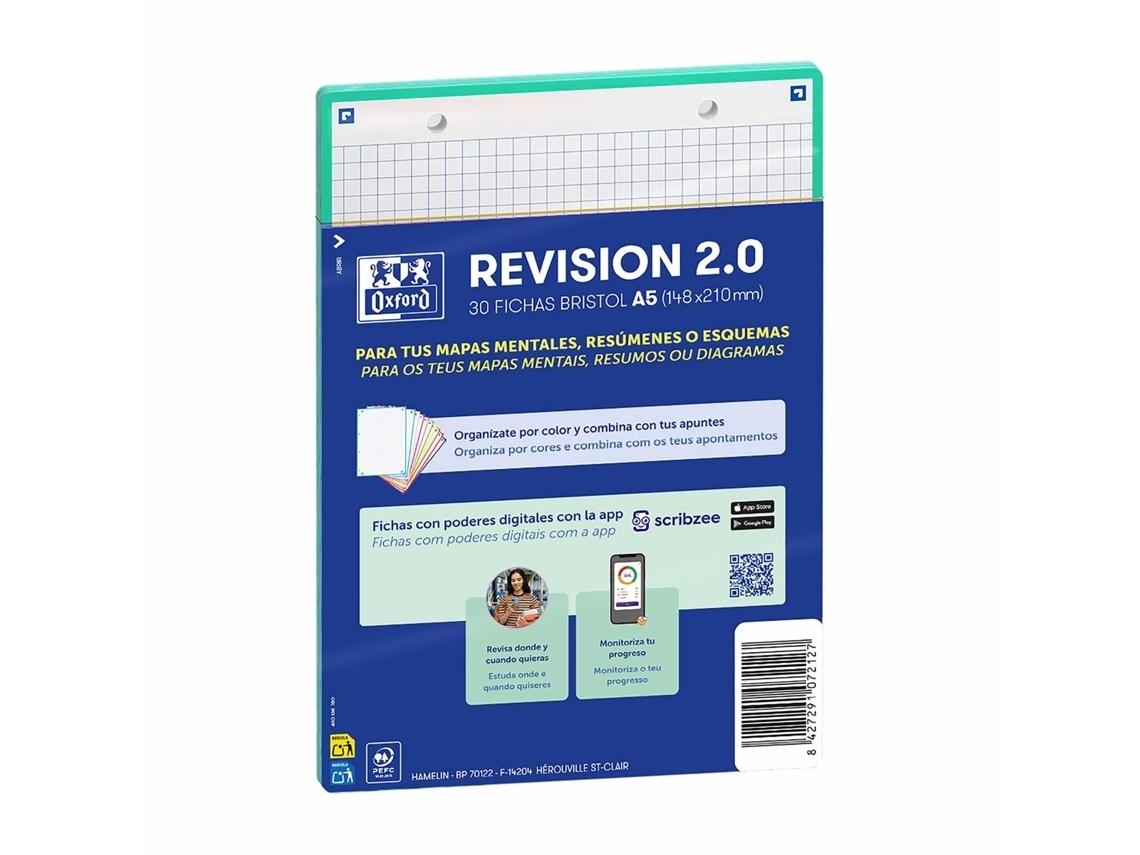 Oxford Fichas Revisión 2.0 Cuadrícula 5mm A5 30 Fichas Icemint