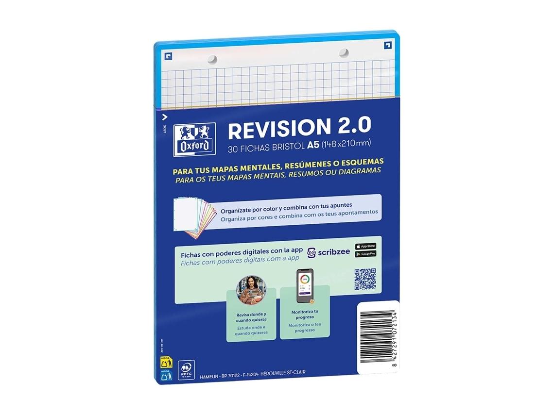 Oxford Fichas Revisión 2.0 Cuadrícula 5mm A5 30 Fichas Turquesa