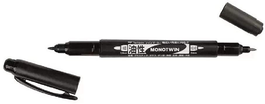 Tombow Rotulador Permanente MONO Twin Negro Doble Punta 0,4/0,8 mm