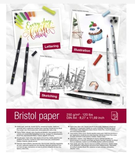 Tombow Papel Bristol Lettering A4 250 Gr (25)