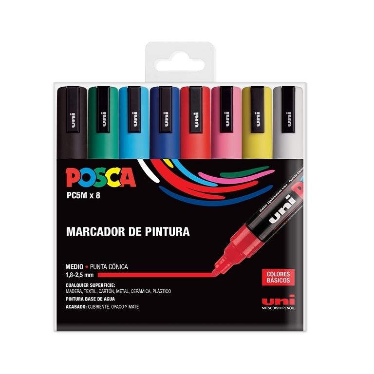Posca Rotulador PC-5M Estuche Surtido 8 Colores