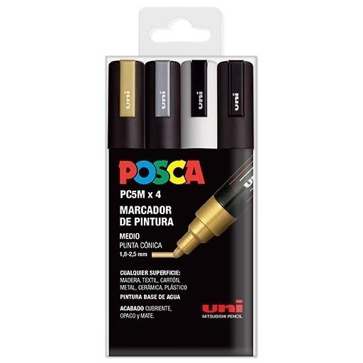 Posca Rotulador Pc5M/4C Estuche Fluor