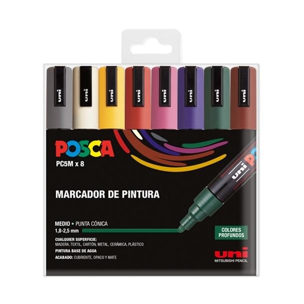 Posca Rotulador Pc5M Oscuros /8Ud