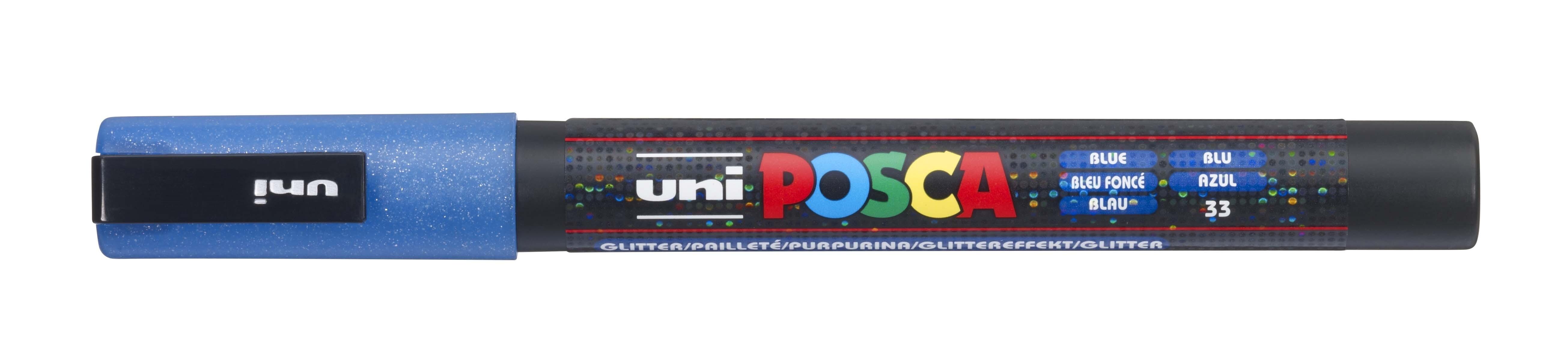 Posca Rotulador PC-3ML Azul Purpurina