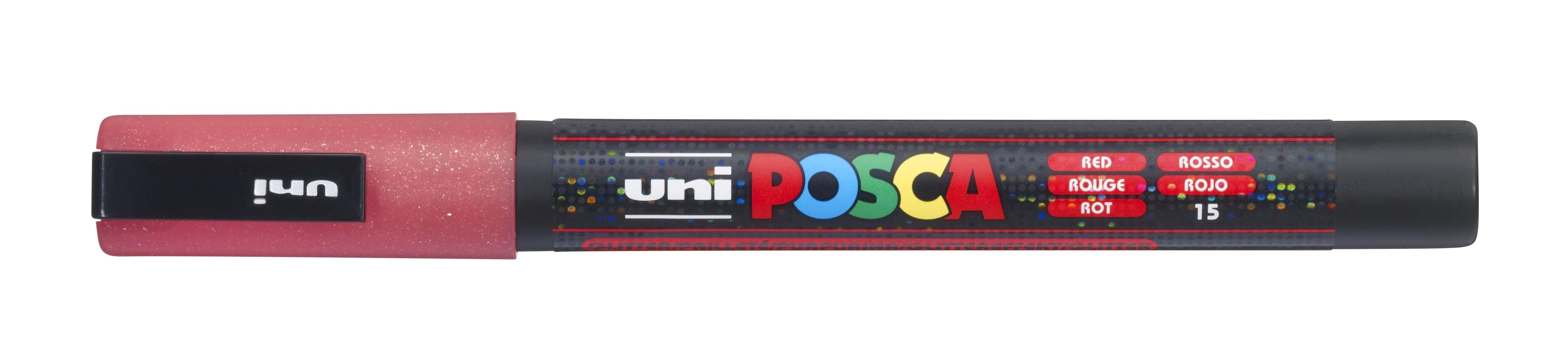 Posca Rotulador PC-3ML Rojo Purpurina