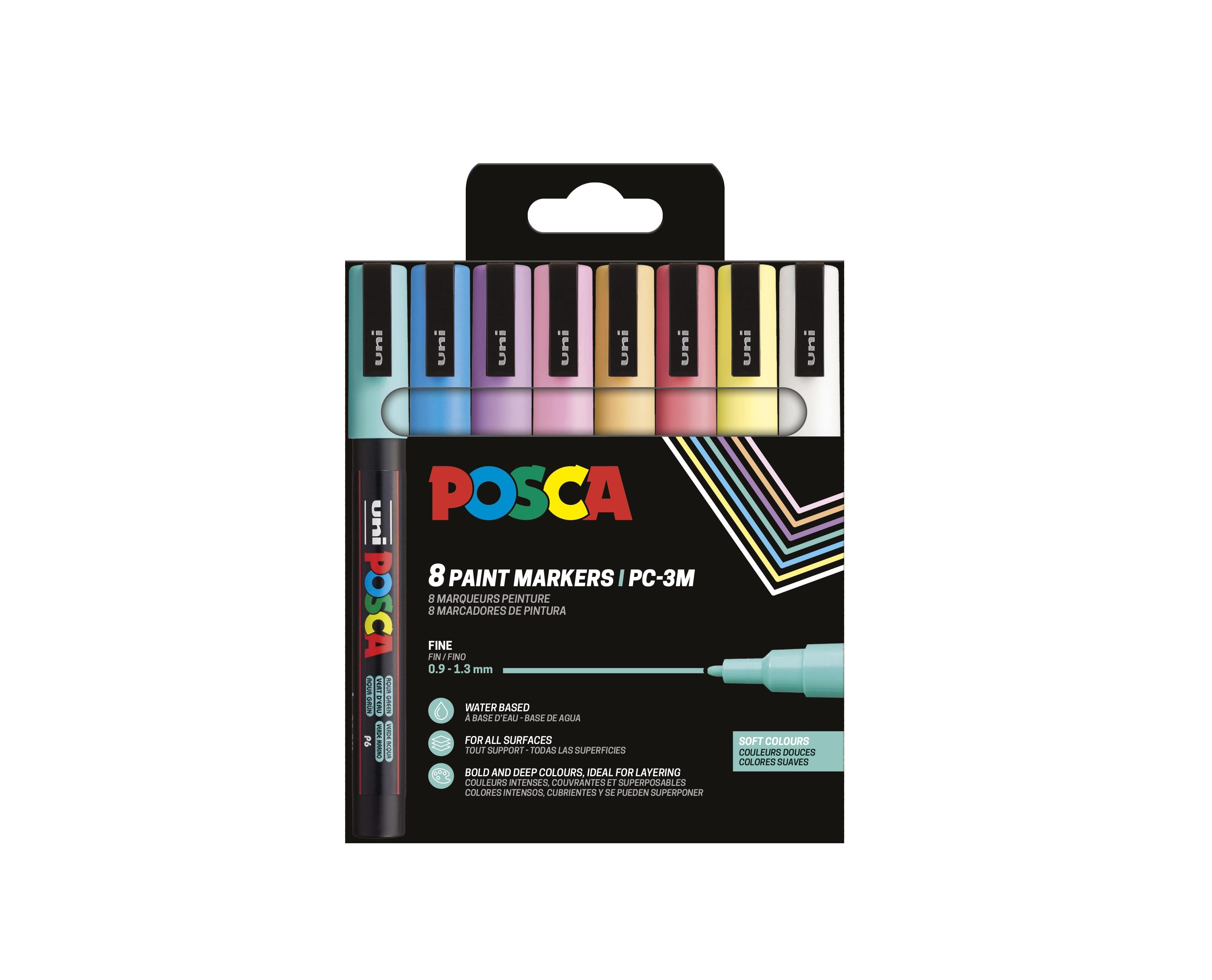 Posca Rotulador PC-3M/8C Set Colores Suaves