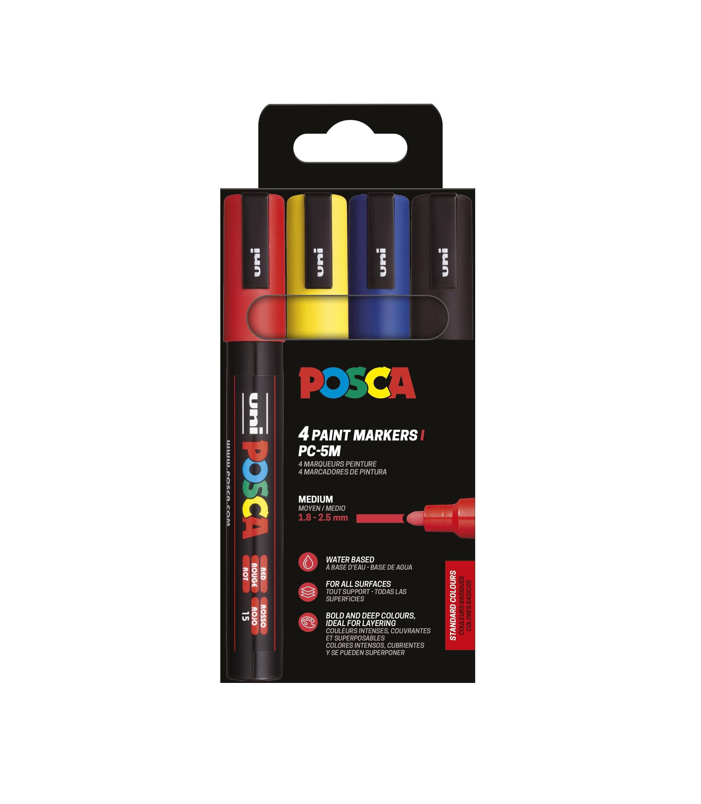 Posca Rotulador PC-5M/4C Set Colores Basic