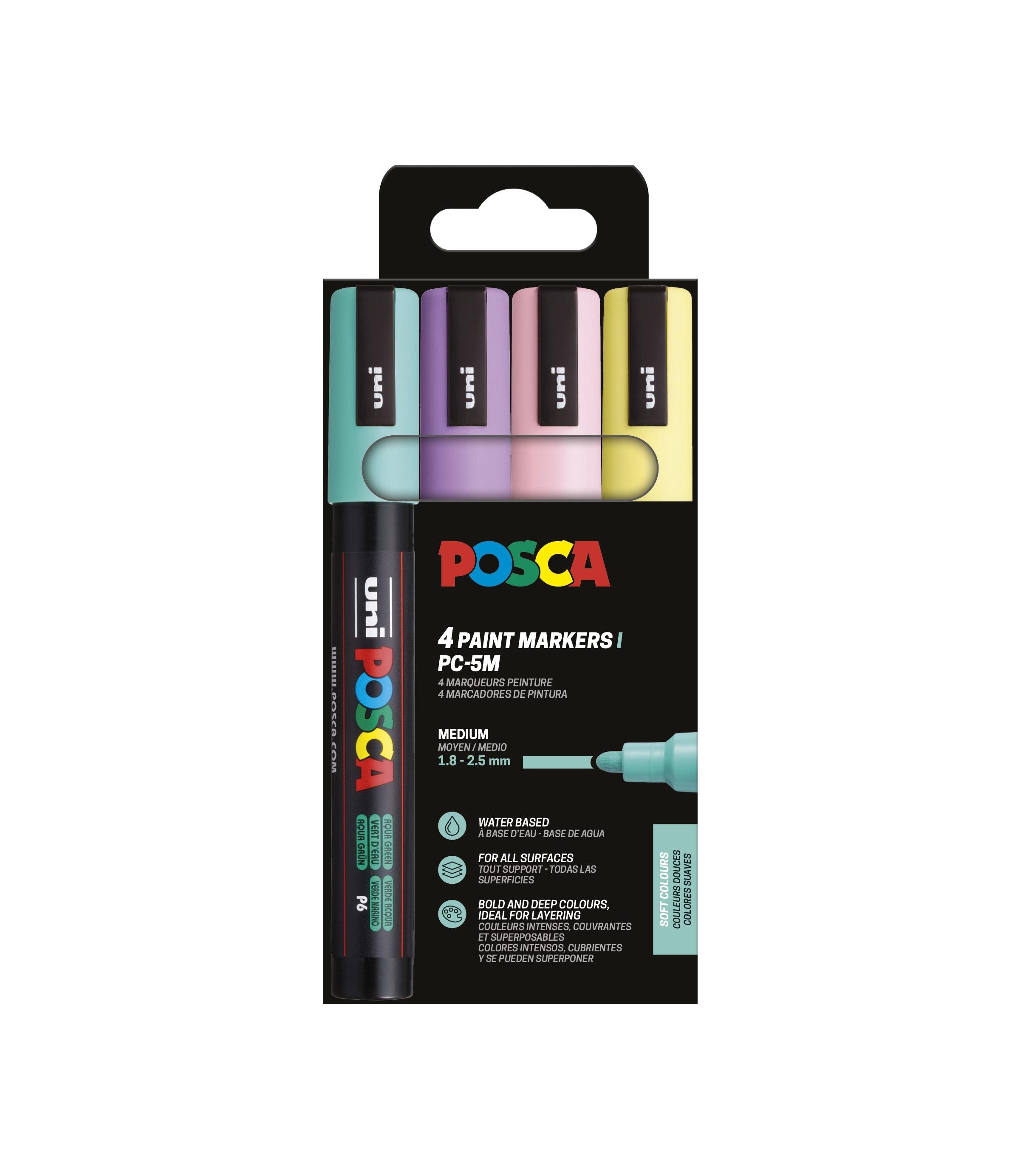Posca Rotulador PC-5M/4C Set Colores Suaves
