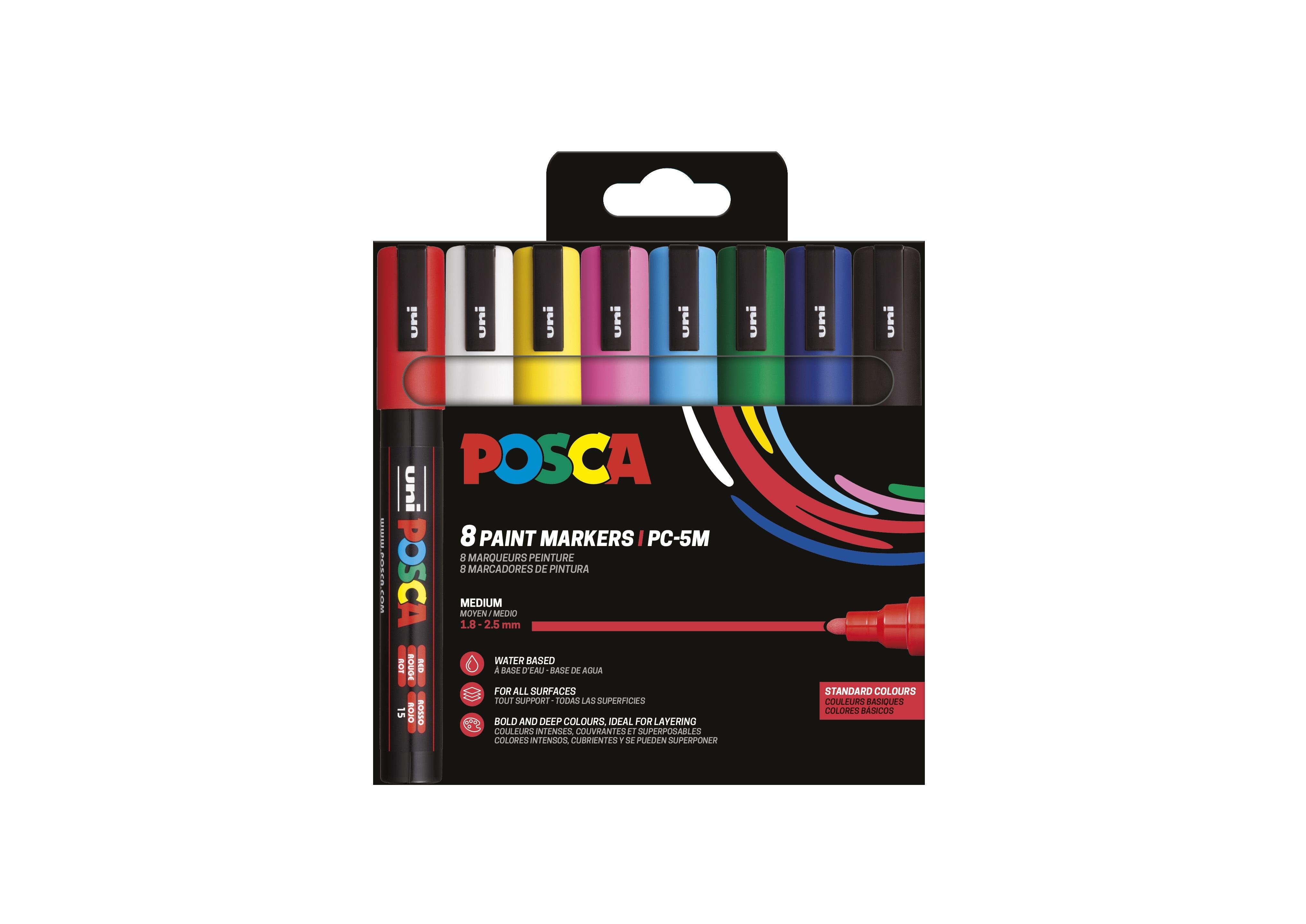 Posca Rotulador PC-5M/8C Set Colores Basic