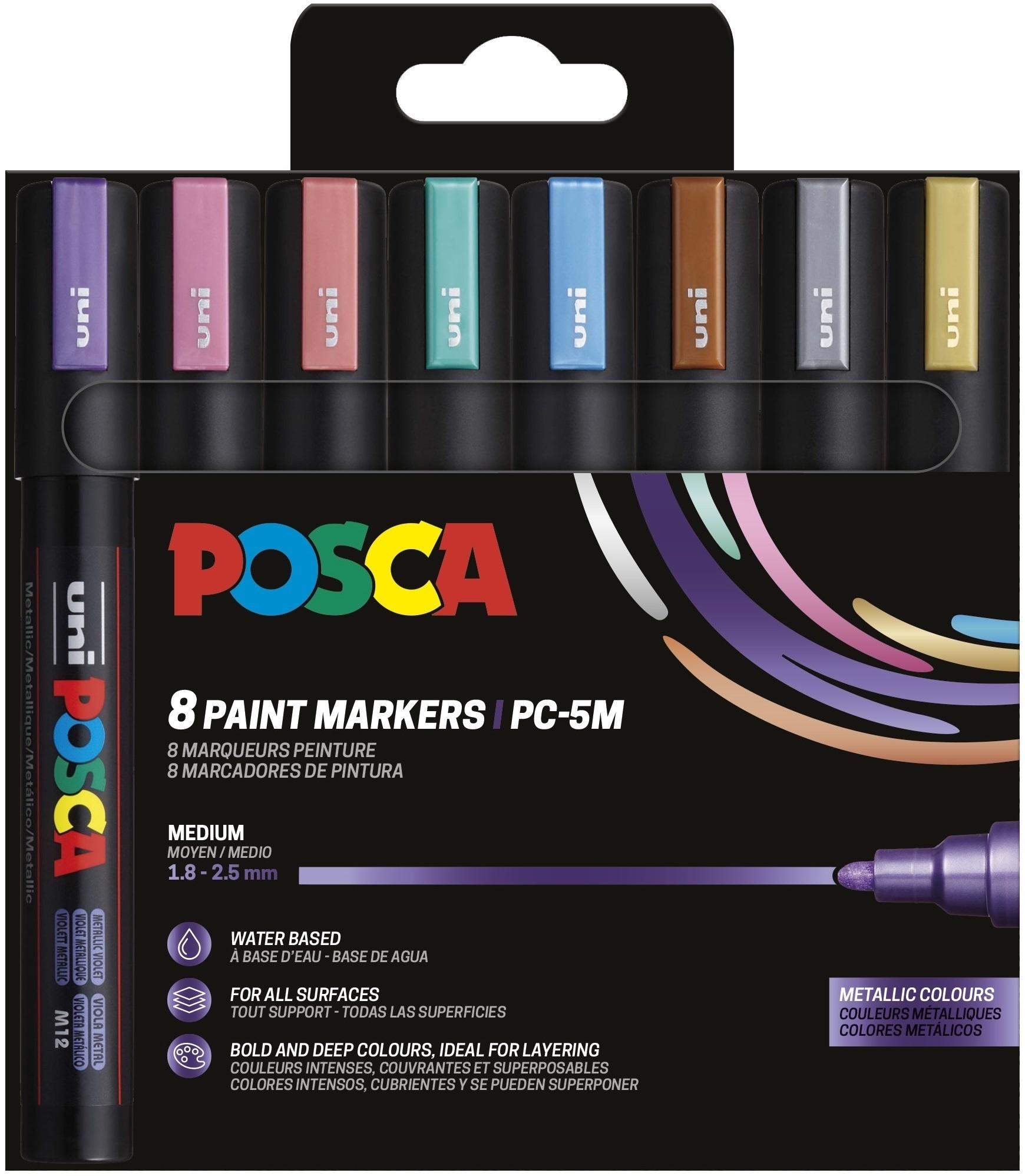 Posca Rotulador PC-5M/8C Set Colores Metálicos