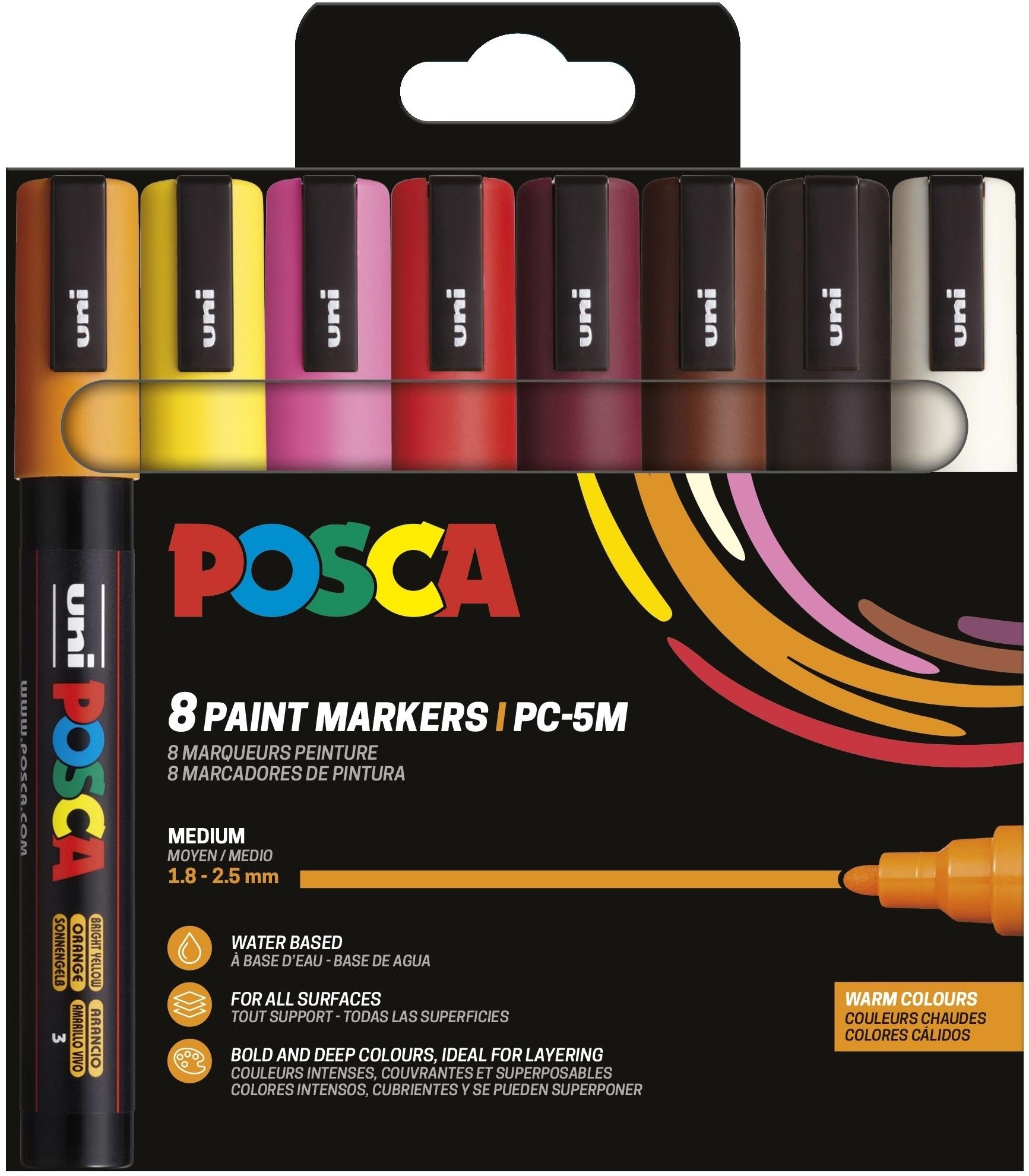 Posca Rotulador PC-5M/8C Set Colores Cálidos