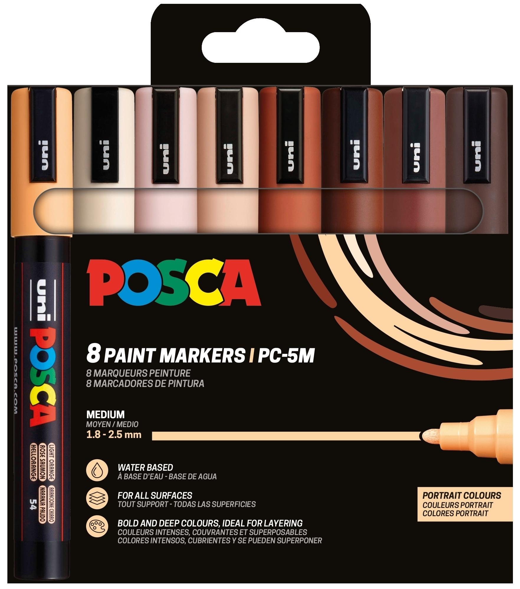 Posca Rotulador PC-5M/8C Set Portrait Colours